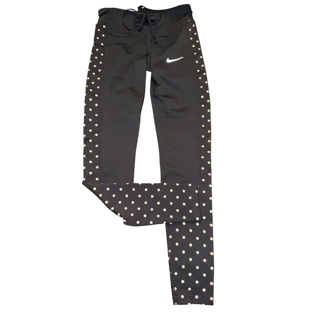 NIKE POWER running tight fit leggings size XS BLACK - NEW